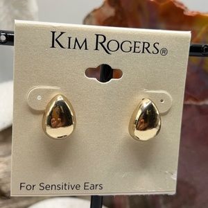 Kim Rogers Fashion Earrings Tear Drop Gold Post $12ea / 3 for $20